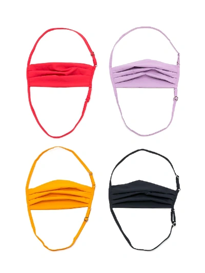 Amir Slama Pleated Face Masks (pack Of 4) In Multicolour