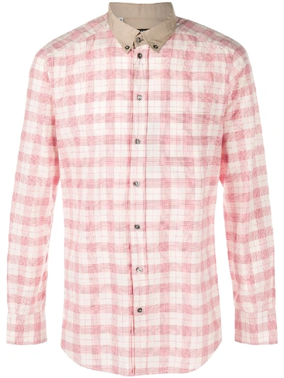 Dolce & Gabbana Button-down Checked Shirt In Pink
