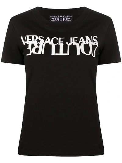 Versace Jeans Couture Logo Print T-shirt In Black