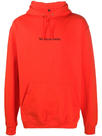 Famt No Social Media Relaxed-fit Hoodie In Red