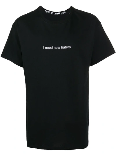 Famt Need New Haters Cotton T-shirt In Black