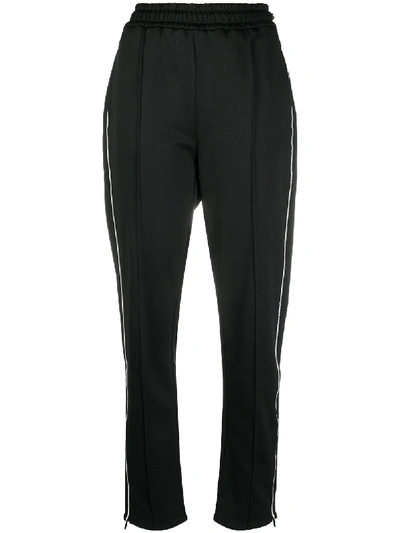 Moncler Logo Trim Track Trousers In Black