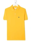 Lacoste Teen Embroidered Logo Polo Shirt In Yellow