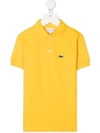 Lacoste Teen Embroidered Logo Polo Shirt In Yellow