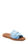 Chloé Chloe Blue Woody Flat Mules In Graceful Blue