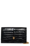 ALEXANDER MCQUEEN SKULL CROC EMBOSSED LEATHER SHOULDER BAG,6302661HB0G