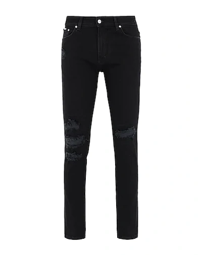 Represent Shredded Cotton Blend Denim Jeans In Black