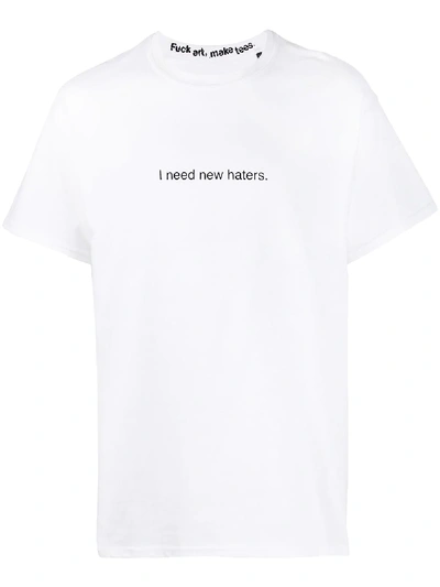 Famt Need New Haters Cotton T-shirt In White