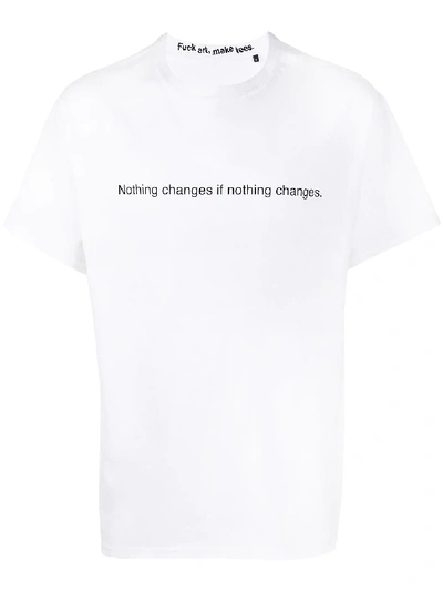 Famt Nothing Changes Cotton T-shirt In White