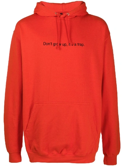 Famt Don't Grow Up Relaxed-fit Hoodie In Red