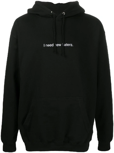 Famt I Need New Haters Print Oversized Hoodie In Black