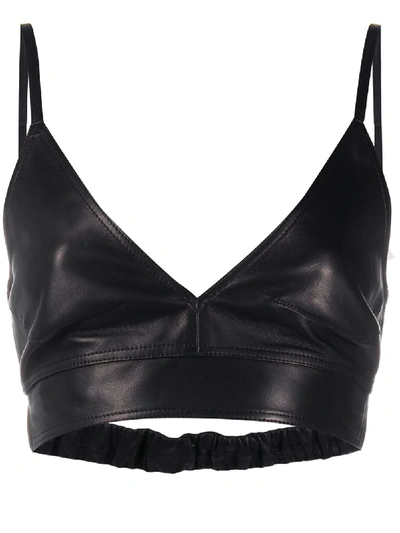 Helmut Lang Black Leather Bra Tank Top