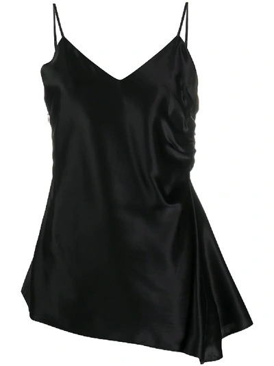 Mm6 Maison Margiela Ruched-detail Waistcoat Top In Black