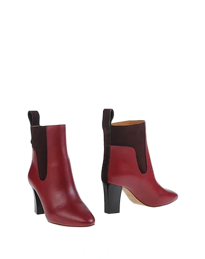 Chloé Ankle Boots In Maroon