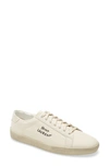 Saint Laurent Men's Sl/06 Canvas Embroidered Logo Sneakers In Cream