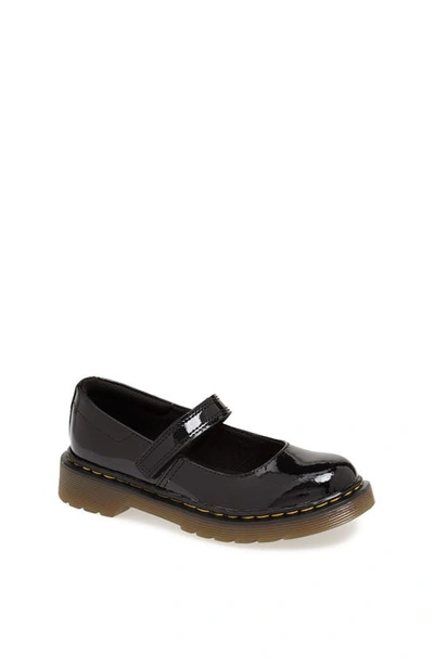 Dr. Martens' Kids' Junior Maccy Patent Leather Mary Jane Shoes In Schwarz