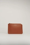 ACNE STUDIOS Leather zip wallet Almond brown