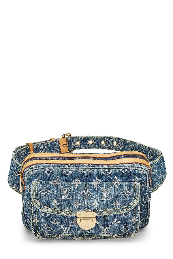 Pre-Owned Louis Vuitton Blue Monogram Denim Bum Bag | ModeSens