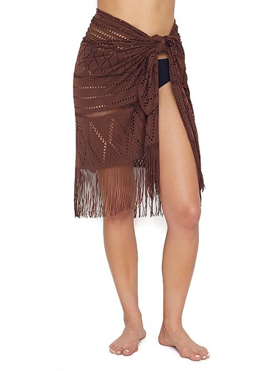 Bleu Rod Beattie On The Fringe Sarong Cover-up In Mocha