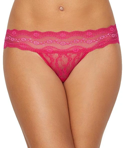 B.tempt'd By Wacoal Lace Kiss Thong In Pink Peacock