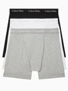 Calvin Klein Cotton Stretch Moisture Wicking Boxer Briefs, Pack Of 3 In Black,white,grey