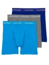 Calvin Klein Cotton Stretch Boxer Brief 3-pack In Royal,grey,blue