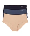 Calvin Klein Women's Invisibles 3-pack Hipster Underwear Qd3559 In Black,navy,nude