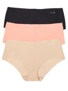 Calvin Klein Invisibles Hipster 3-pack In Black,bare,daisy
