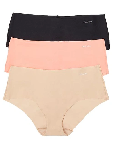 Calvin Klein Invisibles Hipster 3-pack In Black,bare,daisy