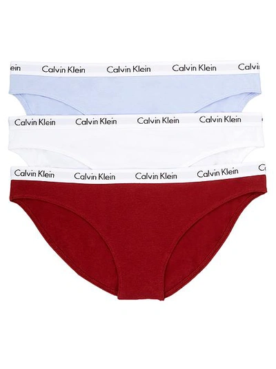 Calvin Klein Carousel Bikini 3-pack In Red,peri,white