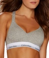 Calvin Klein Modern Cotton Padded Bralette In Grey Heather