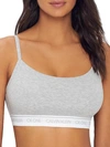 Calvin Klein Womens Grey Heather Modern Lift Moulded-cup Cotton-jersey Bralette In Grey Heather