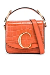 CHLOÉ MINI C EMBOSSED CROC BOX BAG,CLOE-WY683