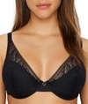 Chantelle Festivite Lace Plunge Bra, Bright Pink In Black