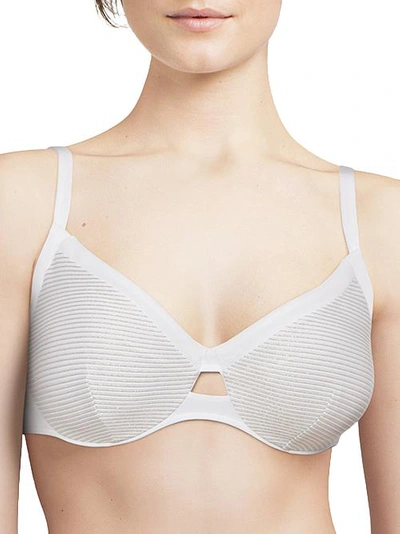 Chantelle Vibrant Adjustable Bikini Top In White Lurex