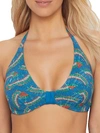Chantelle Plume Reversible Halter Bikini Top In Blue Essouira