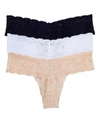 Cosabella Never Say Never Cutie Low Rise Thong 3 Pack In Neutral Assorted