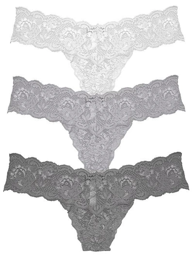 Cosabella Never Say Never Cutie Low Rise Thong 3-pack In Grey Assorted