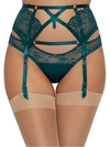 Dita Von Teese Madame X High-waisted Lace Suspender Belt In Lucite Satin