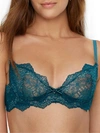 Dita Von Teese Metallic Lace Underwire Bra In Lucite Blue
