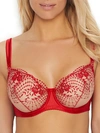 Dita Von Teese Julies Roses Underwire Balconette Bra In Rose Red