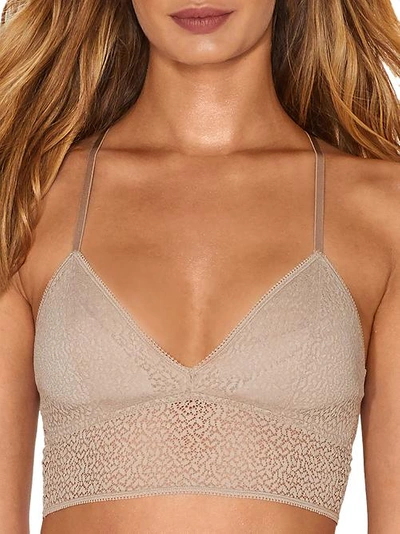 Dkny Modern Lace Longline Bralette In Champagne