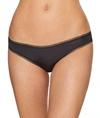 Dkny Classic Cotton Embroidered-waist Thong Underwear Dk5025 In Black