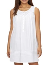 Eileen West Organic Cotton Maternity/nursing Chemise, Baby Romper, Baby Hat & Swaddle Gift Set In White