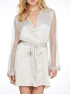 Flora Nikrooz Showstopper Charmeuse Robe In Champagne