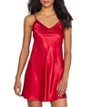 Ginia Silk Short Chemise In Ruby