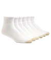 Gold Toe Cotton Cushion Big & Tall Ankle Socks 6-pack In White