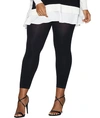 Hanes Curves Plus Size Blackout Footless Opaque Tights In Black