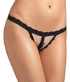 Hanky Panky After Midnight Nude Illusion Open Panel G-string In Mocha,black