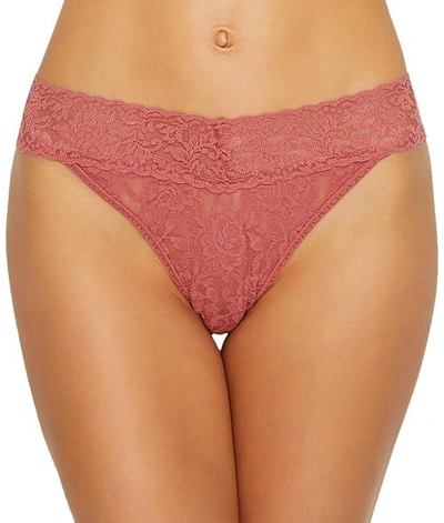 Hanky Panky Signature Lace Original Rise Thong In Pink Sands